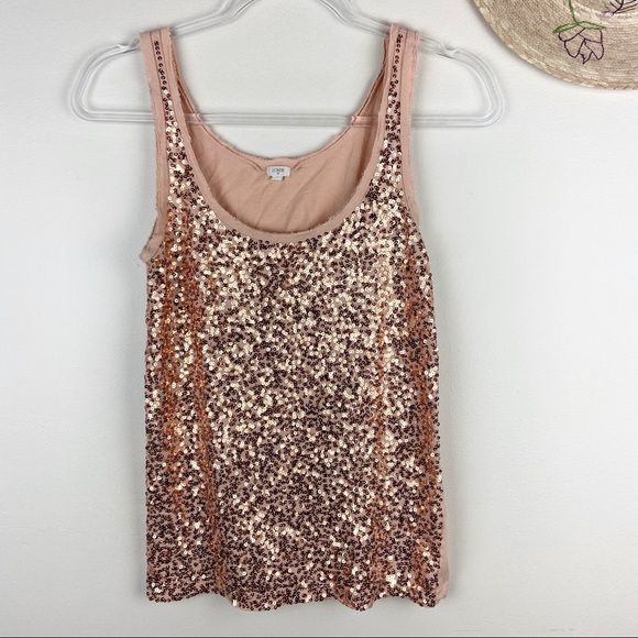 gold sequin tank top